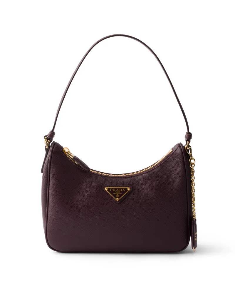 Prada Re-edition 2005 Saffiano Leather Mini-bag, Damen, Burgunderrot Burgunderrot