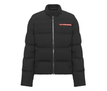 Kurze Steppjacke Aus Technischem Strick, Herren, Schwarz, Größe