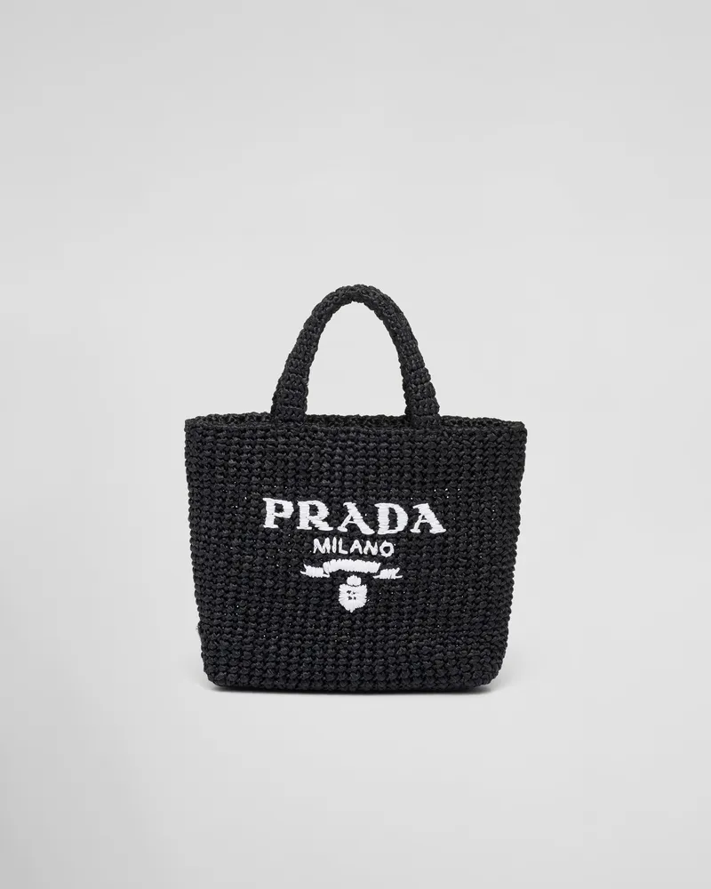 Prada Kleine Gehäkelte Tote Bag, Damen, Schwarz Schwarz