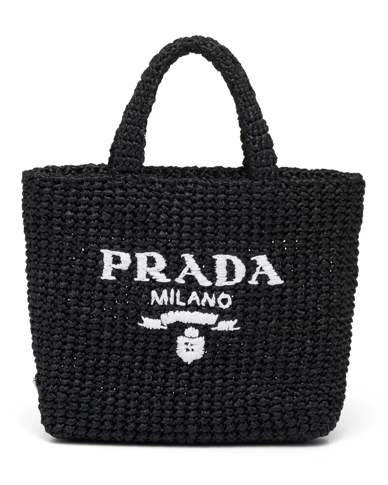 Prada Kleine Gehäkelte Tote Bag, Damen, Schwarz Schwarz