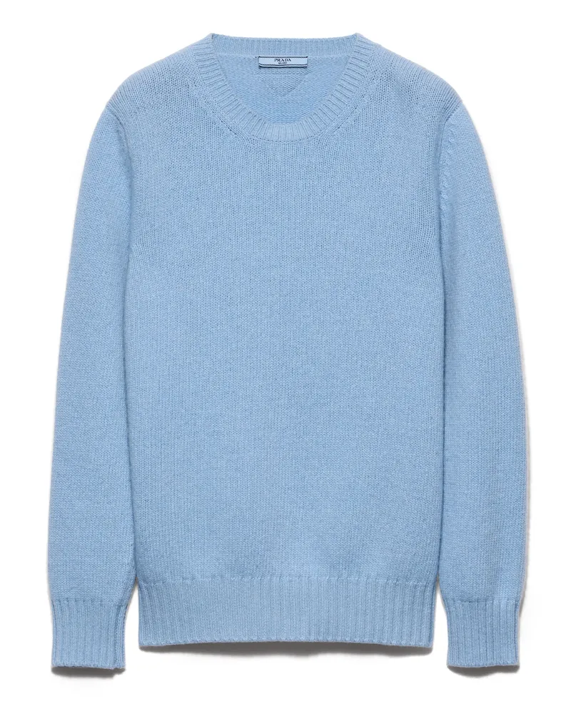 Prada Rundhalspullover Aus Wolle Und Kaschmir, Damen, Saphirblau, Größe Saphirblau