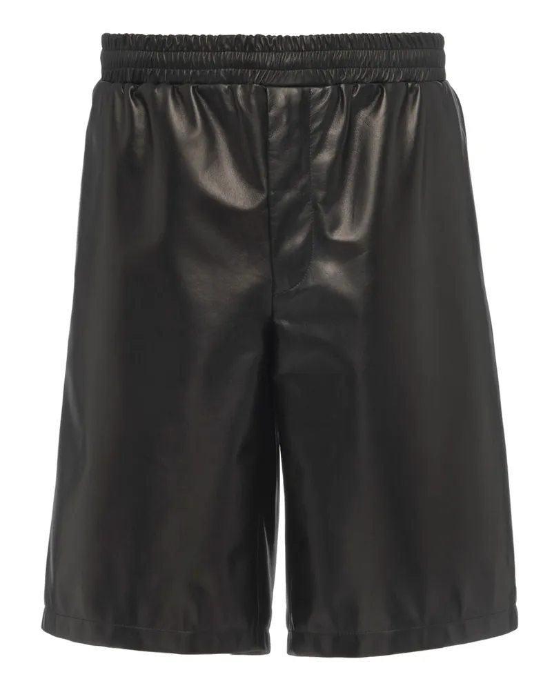 Prada Bermudas Aus Nappa-leder, Herren, Schwarz, Größe Schwarz
