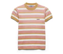 Bayadere-streifen-t-shirt Aus Jersey, Damen, Rostrot/senfgelb, Größe