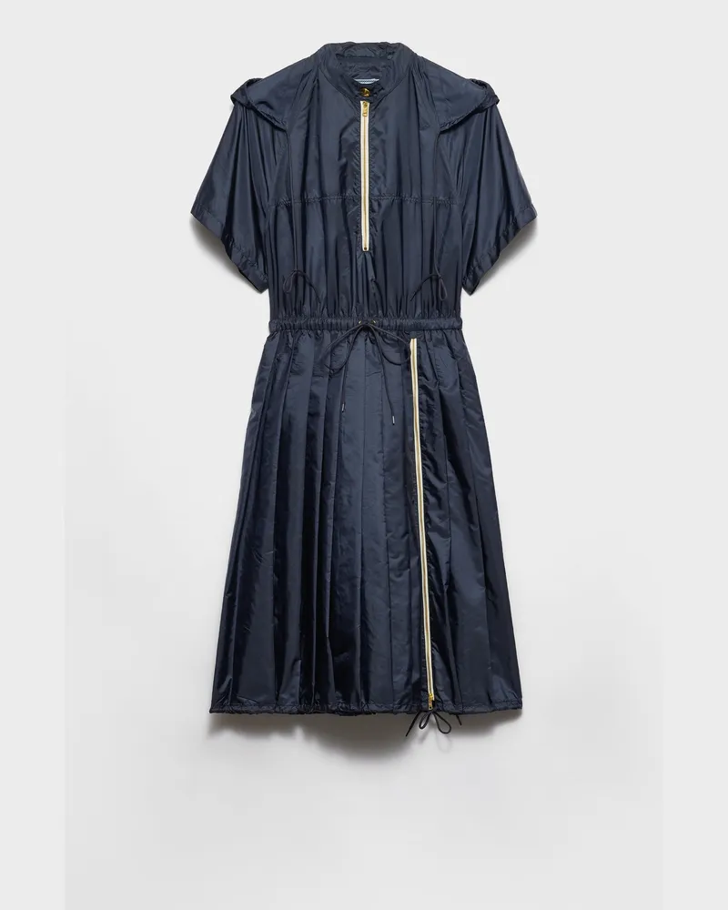 Prada Midikleid aus leichtem Re-Nylon Blau