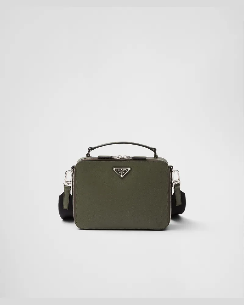 Prada Brique Tasche aus Saffiano-Leder Lodengrün