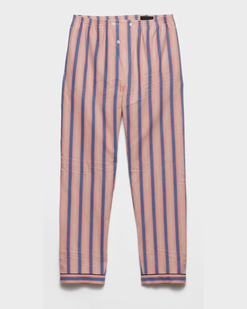 Prada Gestreifte Hose aus Baumwolle Blau