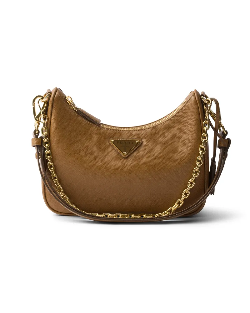 Prada Re-edition Mini Bag Aus Saffiano-leder, Damen, Karamell Karamell