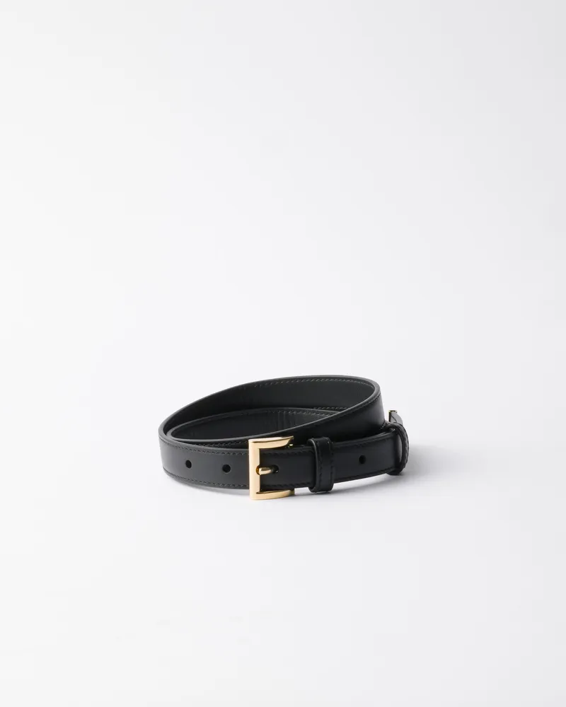 Prada Gürtel Aus Leder, Damen, Schwarz, Größe Schwarz