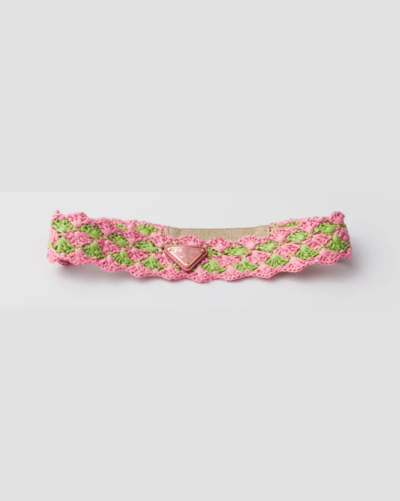 Prada Gehäkeltes Headband Blütenrosa