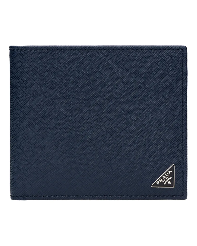 Prada Portemonnaie Aus Leder, Herren, Ostseeblau Ostseeblau