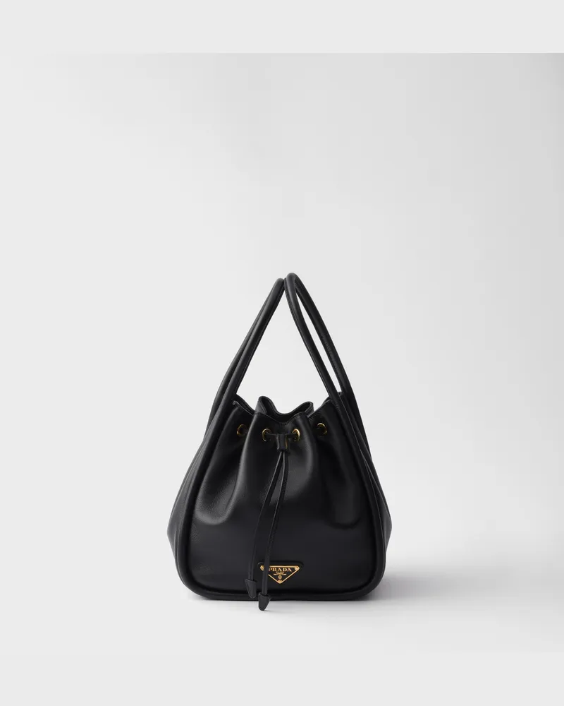 Prada Darling Mini Bucket Bag aus Leder Schwarz