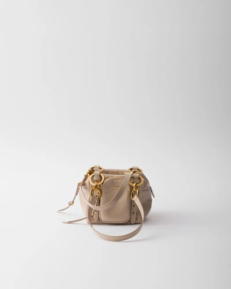 Prada Dangle Mini-Henkeltasche aus Leder Puderrosa