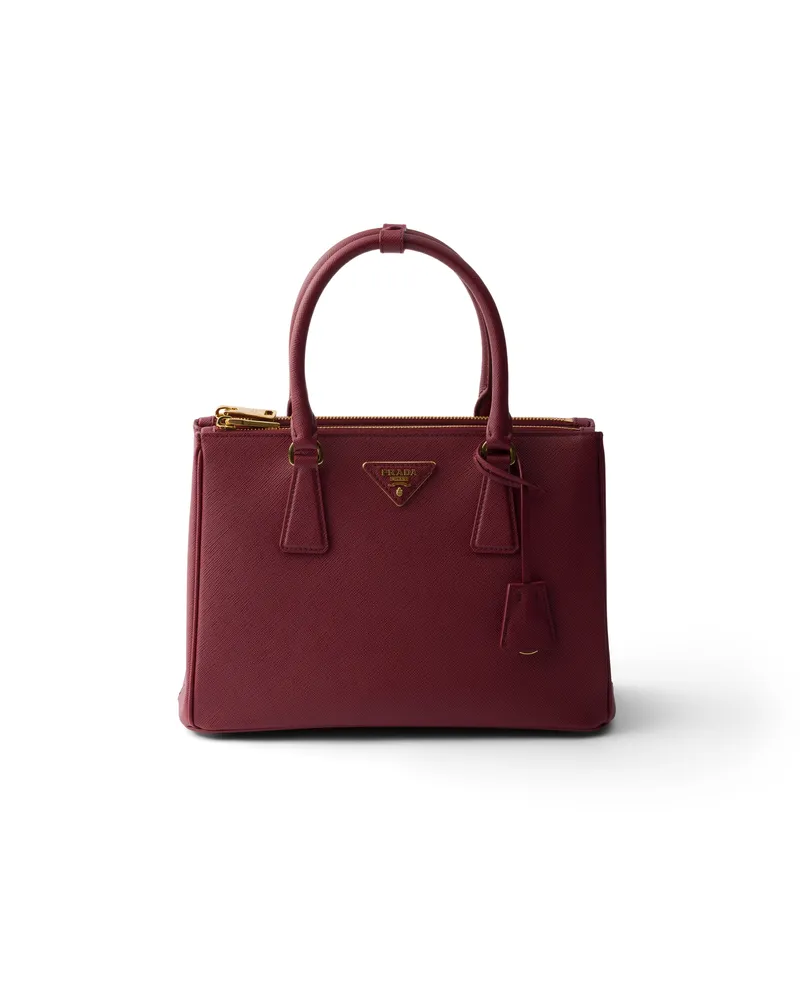 Prada Mittelgroße  Galleria Tasche Aus Saffiano-leder, Damen, Karmesinrot Karmesinrot