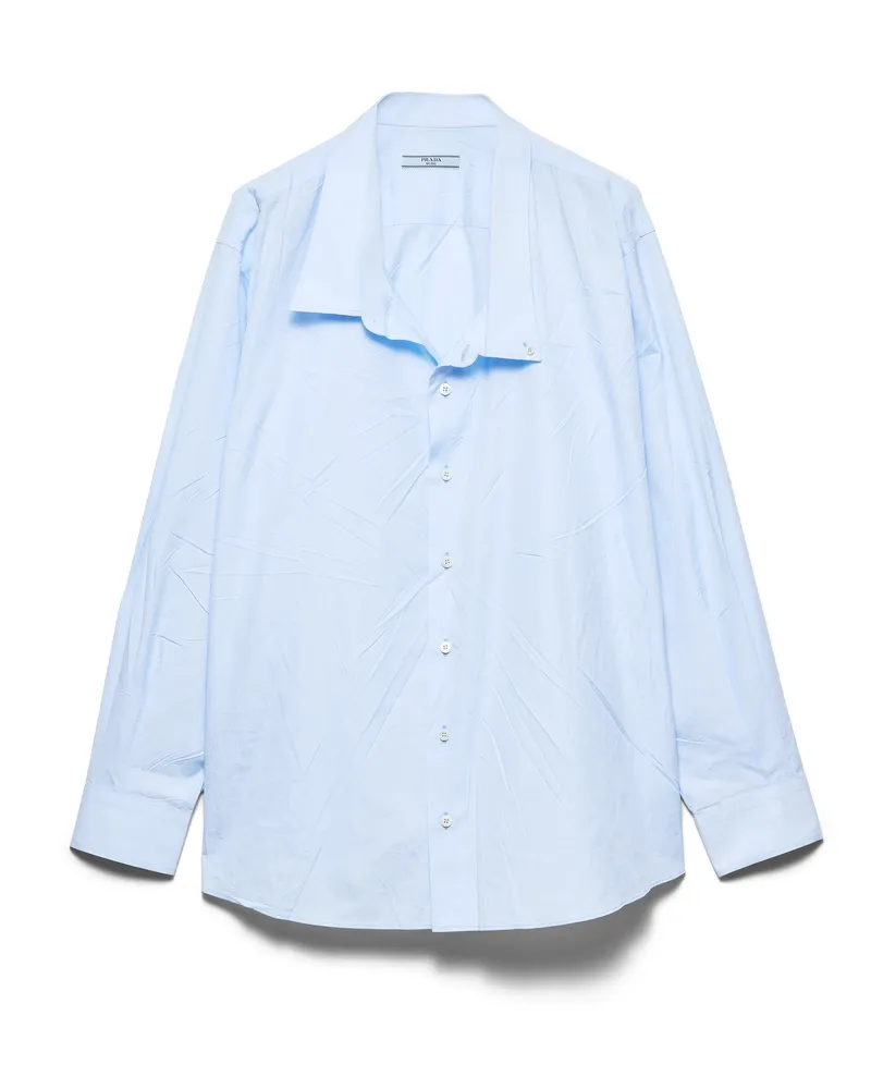 Prada Hemd Aus Popeline, Damen, Himmelblau, Größe Himmelblau