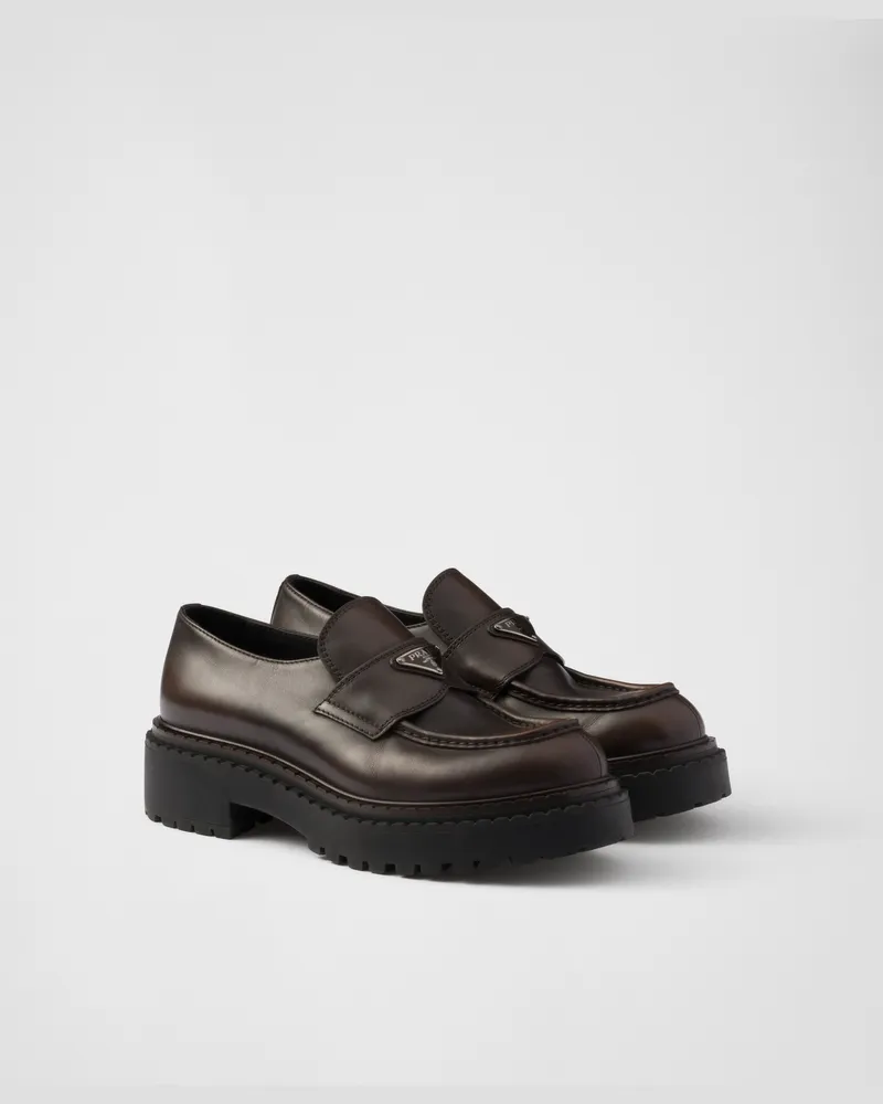 Prada Loafer aus Leder Dunkelbraun
