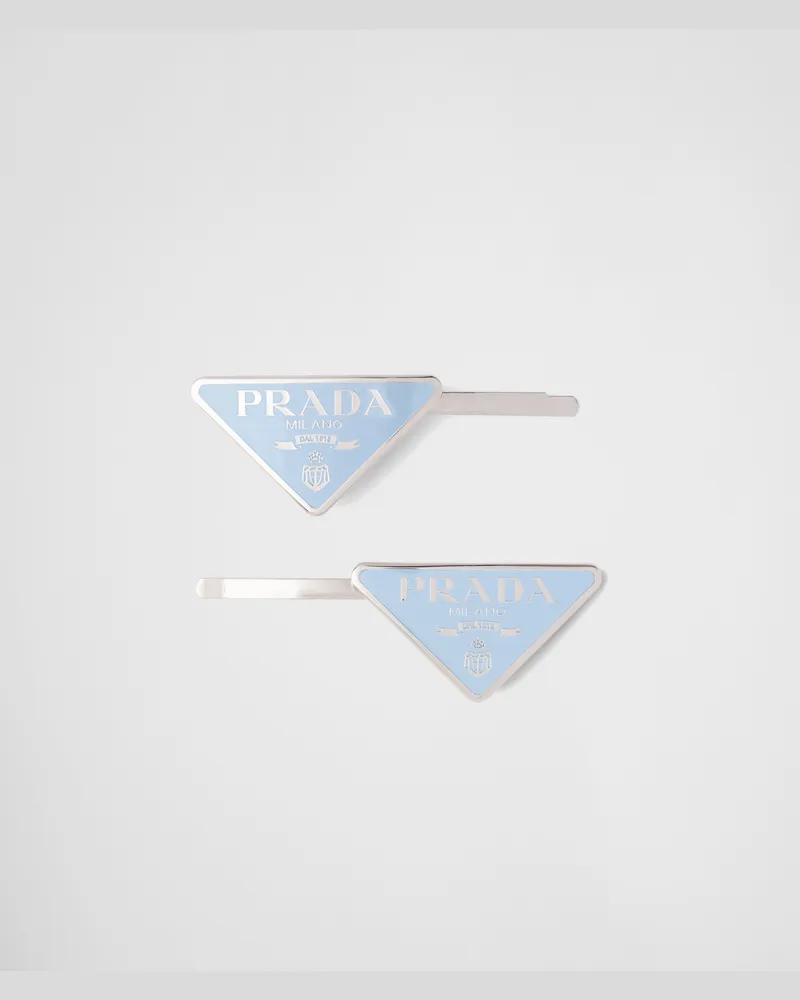 Prada Haarnadeln aus Metall Hellblau