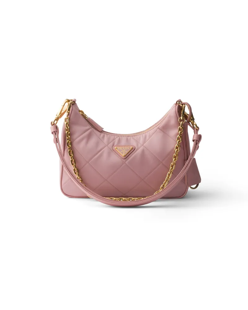 Prada Re-edition Mini Bag Aus Gestepptem Re-nylon, Damen, Pfirsich Pfirsich