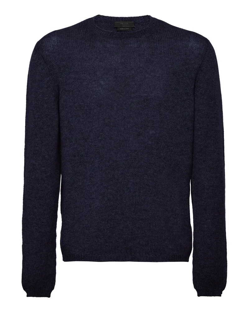 Prada Cashmere Crew-neck Sweater, Herren, Blau, Größe Blau