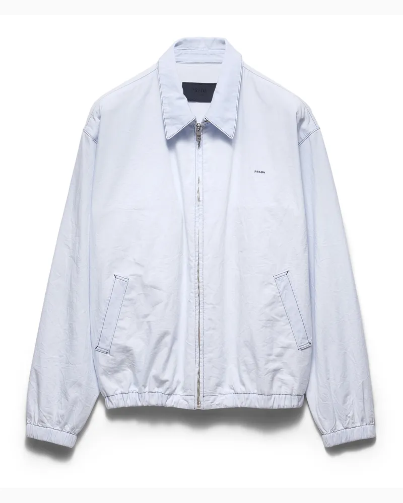 Prada Blousonjacke Aus Chambray, Herren, Himmelblau, Größe Himmelblau