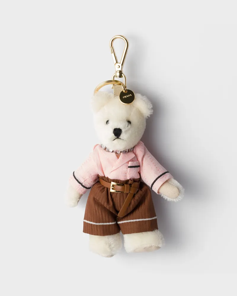Prada Teddy Schlüsselanhänger Taschenanhänger Weiß