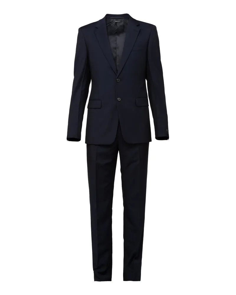 Prada Einreihiger Anzug Aus Wolle Und Mohair, Herren, Blau, Größe Blau
