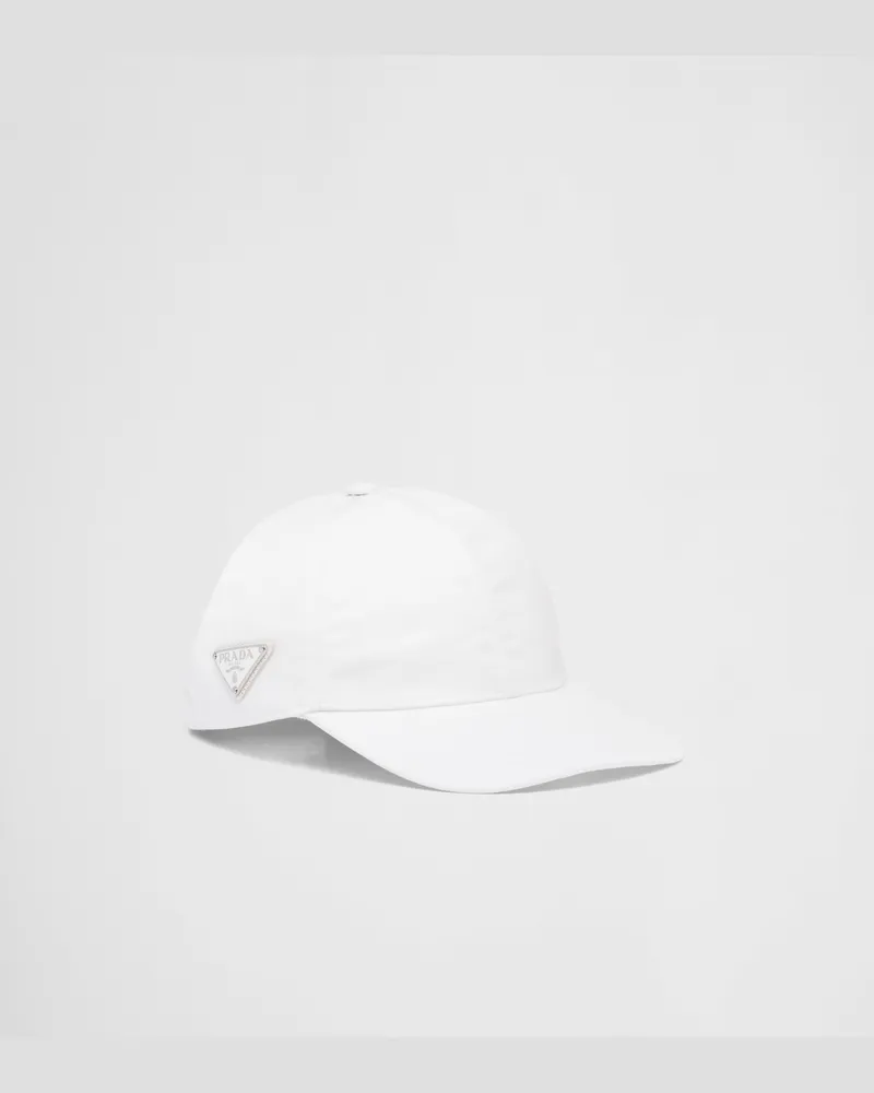Prada Baseballkappe aus Re-Nylon Weiss