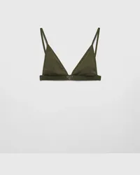 Prada Bralette-Bikini-Top aus Rippstrick Camouflage