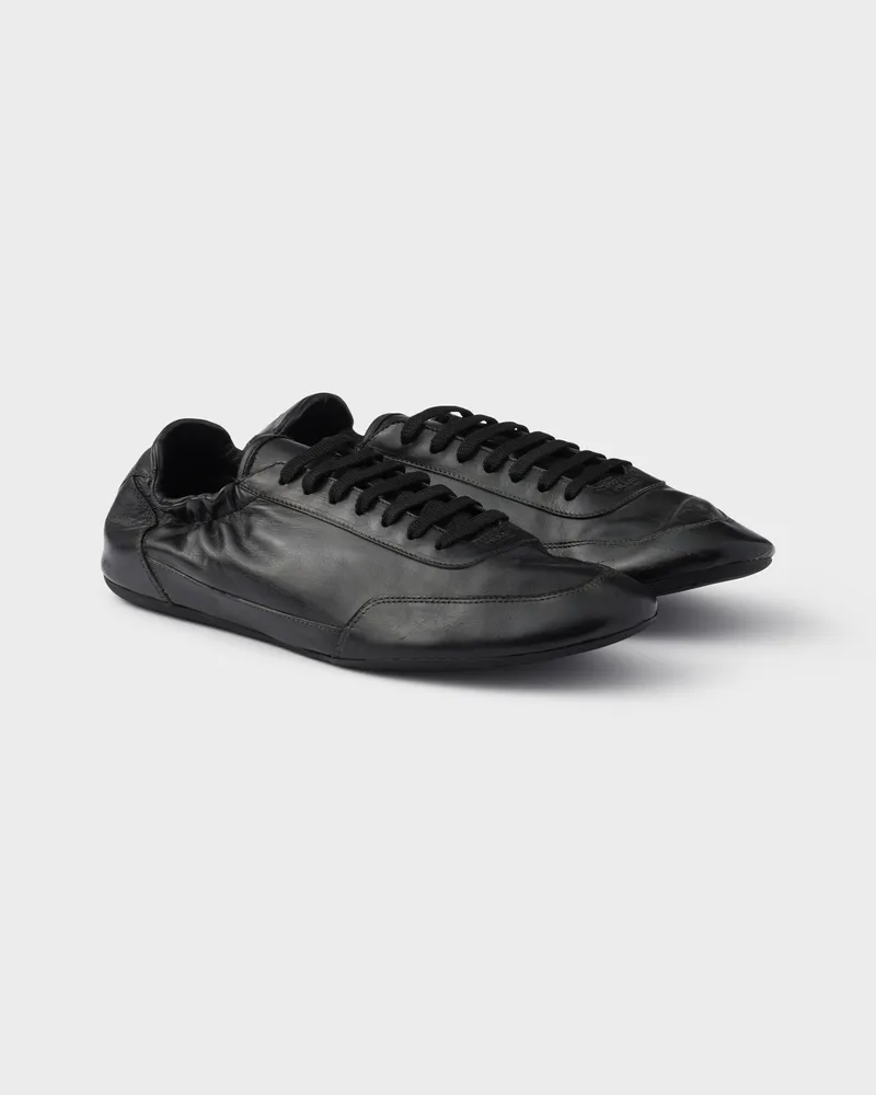 Prada Collapse Sneaker aus Leder Schwarz