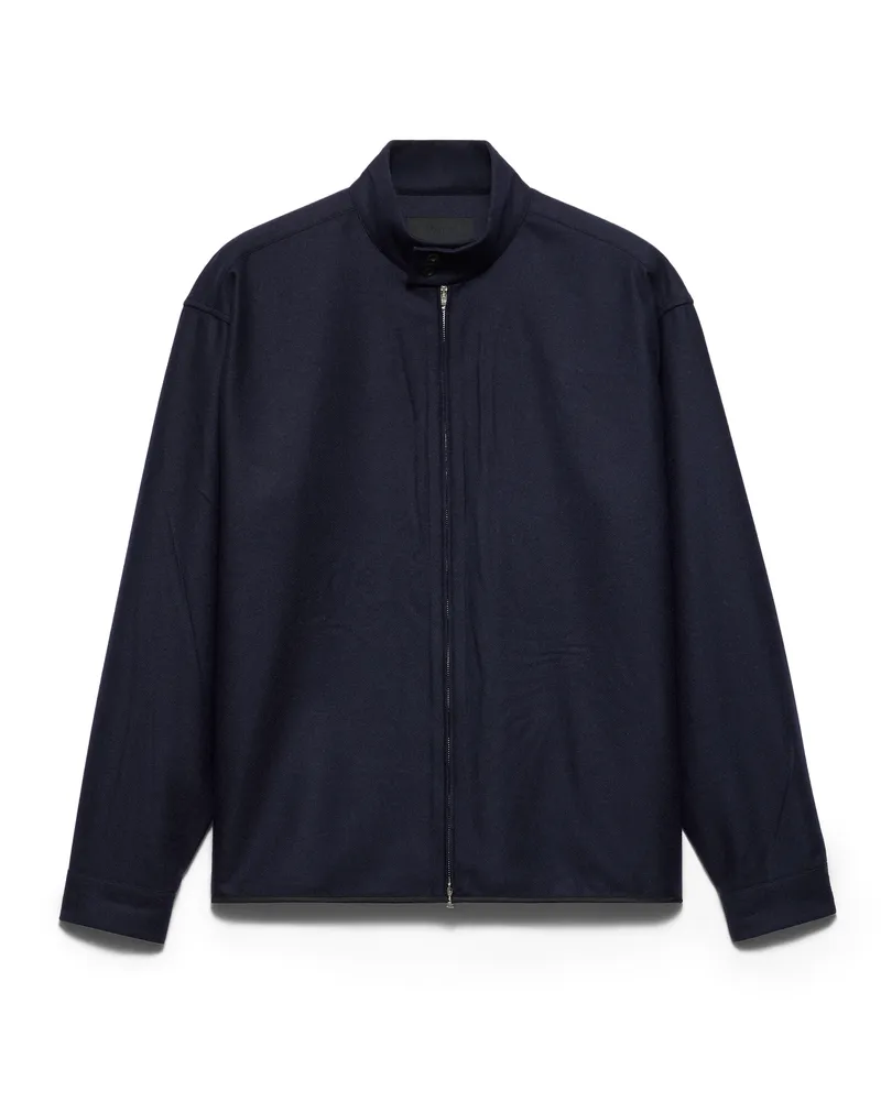 Prada Hemd Aus Wolle Und Kaschmir, Herren, Blau, Größe Blau