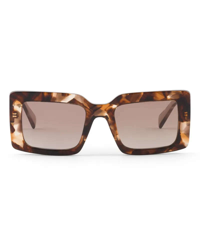 Prada Sonnenbrille Mit  Logo, Damen, Gläser In Kaffeebraun Gläser