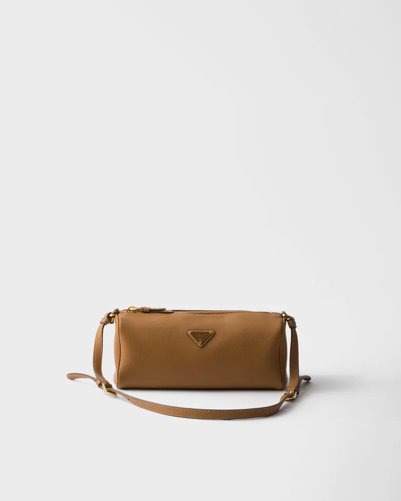 Prada Pouch aus Leder Karamell
