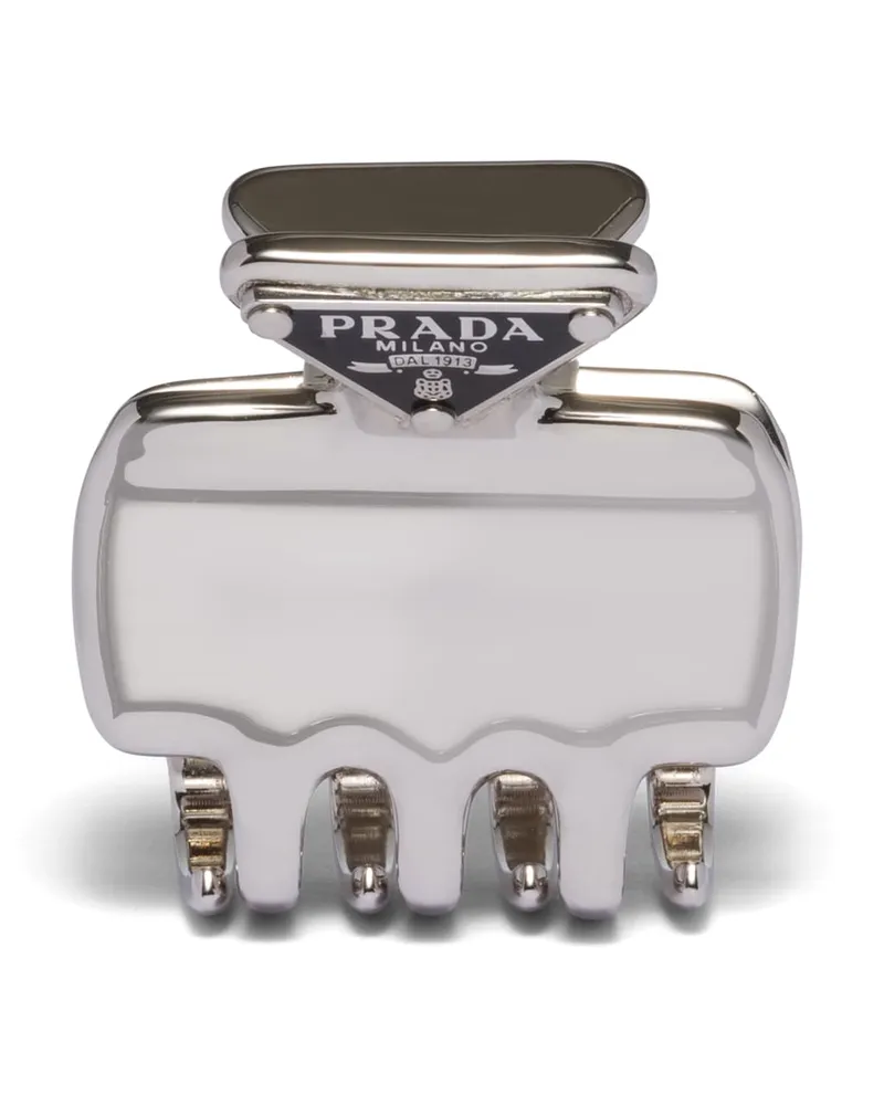 Prada Haarspange Aus Metall, Damen, Stahlgrau Stahlgrau