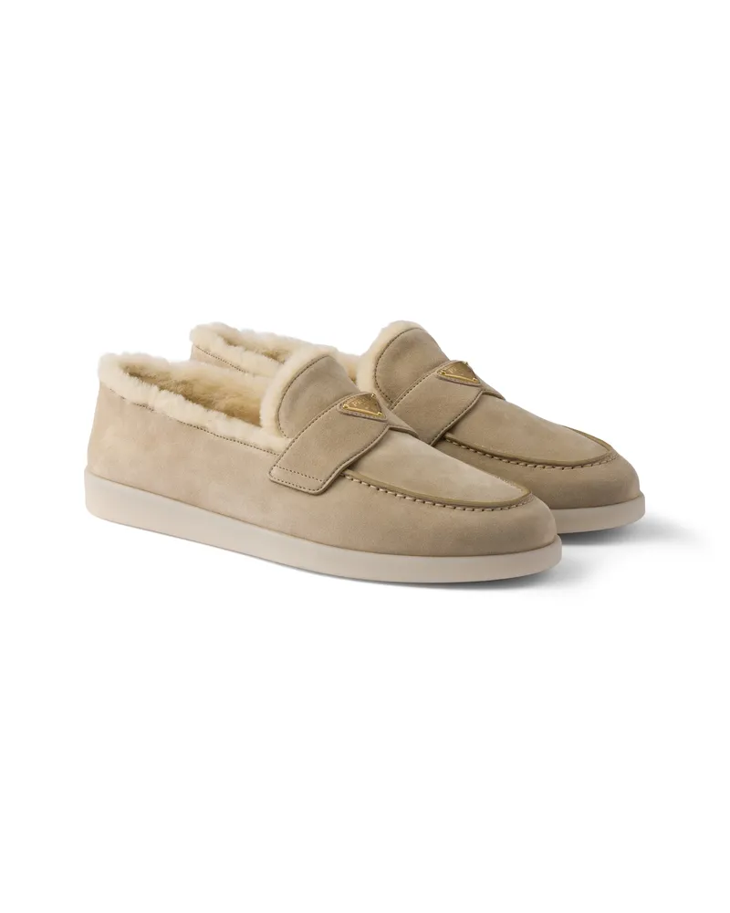 Prada Loafer Aus Wildleder, Herren, Desert, Größe 9 Desert