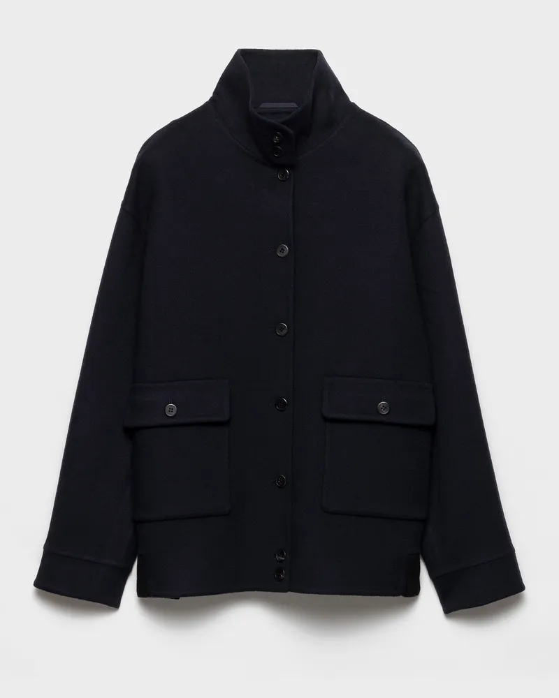 Prada Jacke aus Doppel-Kaschmirwolle Blau