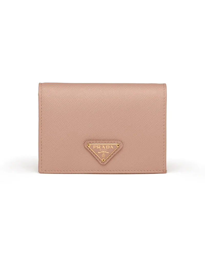 Prada Small Saffiano Leather Wallet, Damen, Puderrosa Puderrosa
