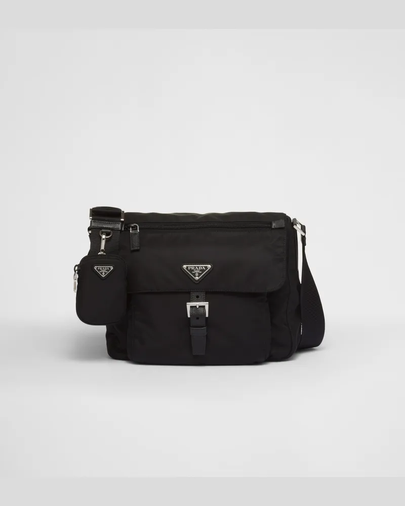Prada Schultertasche aus Re-Nylon Schwarz