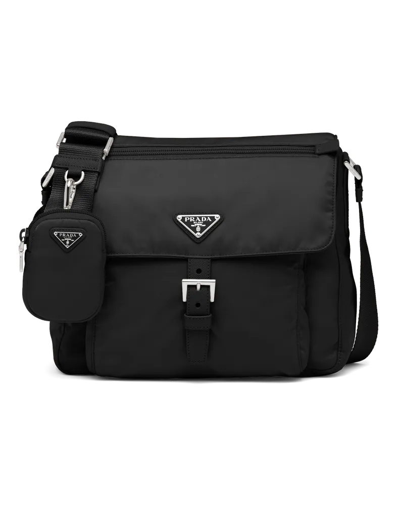 Prada Schultertasche aus Re-Nylon Schwarz
