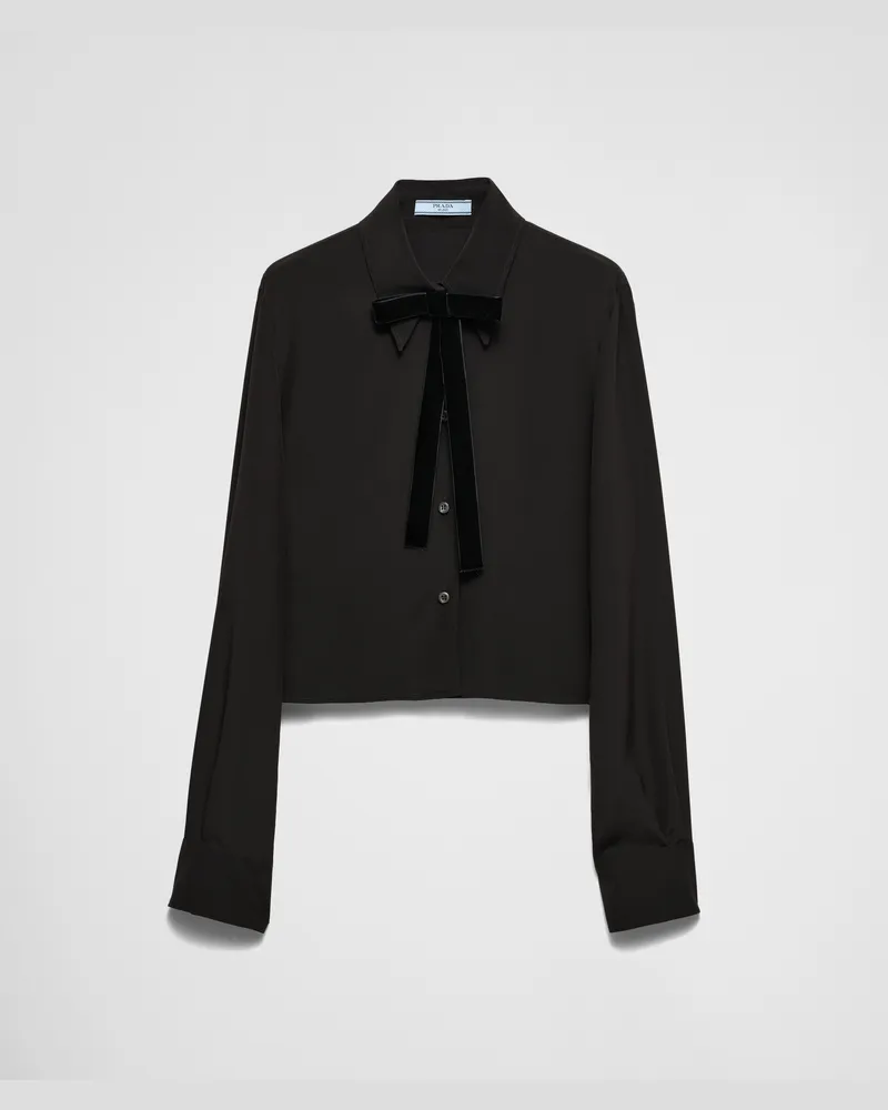 Prada Hemd aus Crêpe de Chine Schwarz