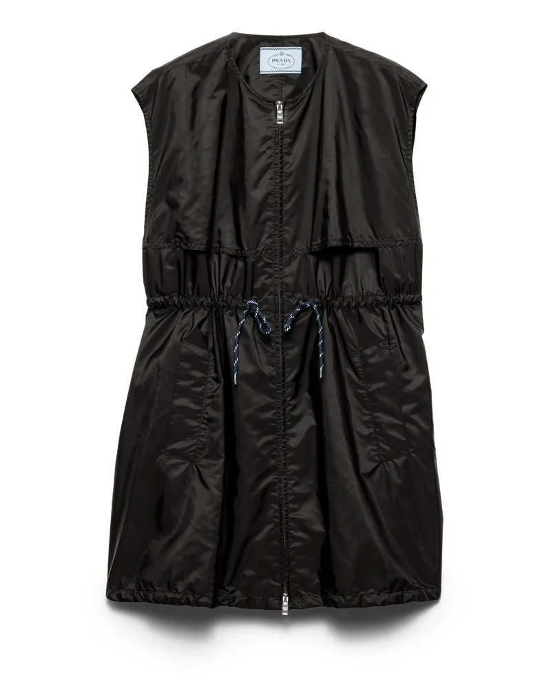 Prada Minikleid Aus Re-nylon, Damen, Schwarz, Größe Schwarz