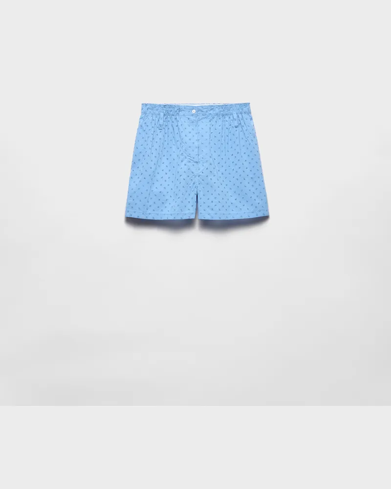 Prada Bermudas aus Lochspitze Saphirblau