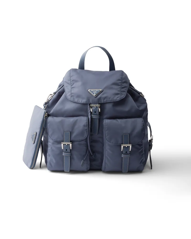 Prada Rucksack Aus Re-nylon, Damen, Aviation/blau Aviation