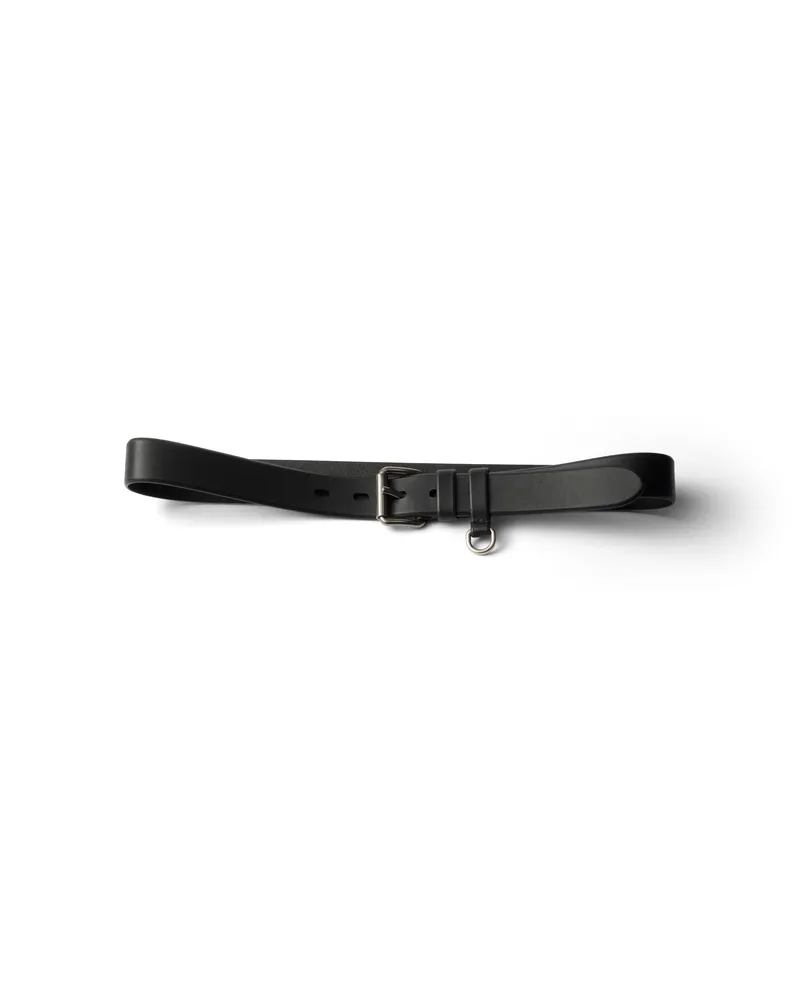 Prada Gürtel Aus Leder, Damen, Schwarz, Größe Schwarz