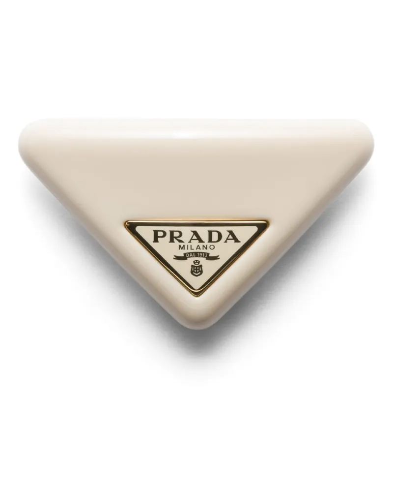 Prada Haarspange Aus Plexiglas, Damen, Elfenbein Elfenbein