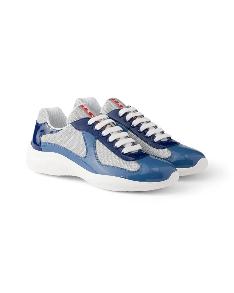 Prada America’s Cup Sneaker Aus Lackleder Und Funktionsgewebe, Herren, Aviationblau/tinte, Größe 13 Aviationblau
