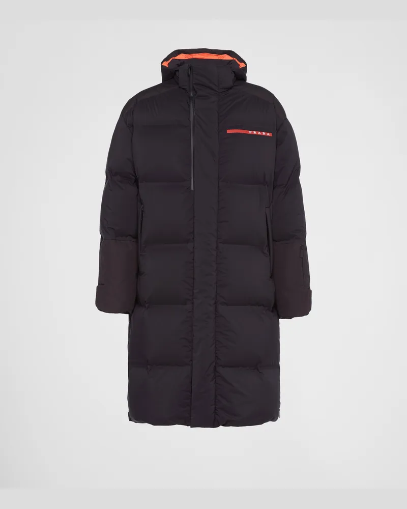 Prada Daunenmantel aus Light Re-Nylon Schwarz