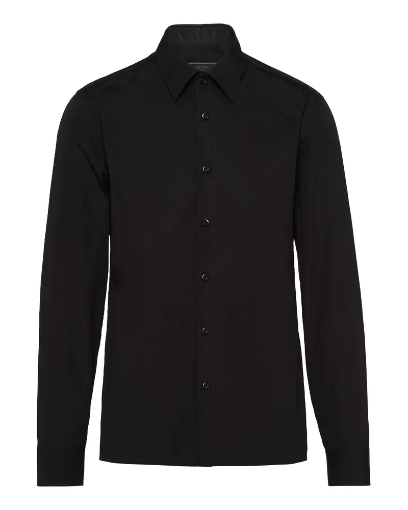 Prada Hemd Aus Baumwolle, Herren, Schwarz, Größe Schwarz