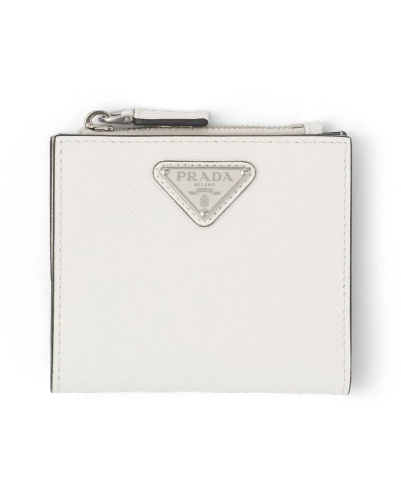 Prada Kleine Geldbörse Aus Saffiano-leder, Herren, Weiss Weiss