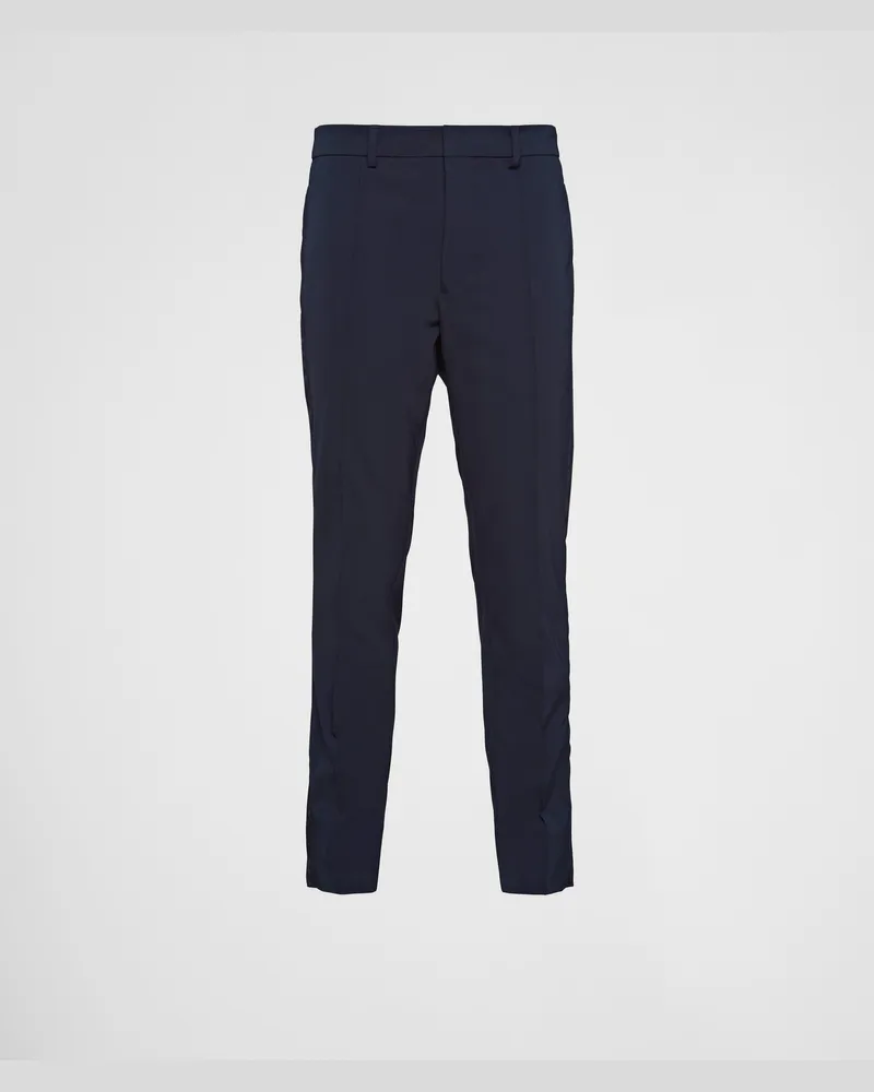Prada Hose aus Stretch-Funktionsgewebe Blau