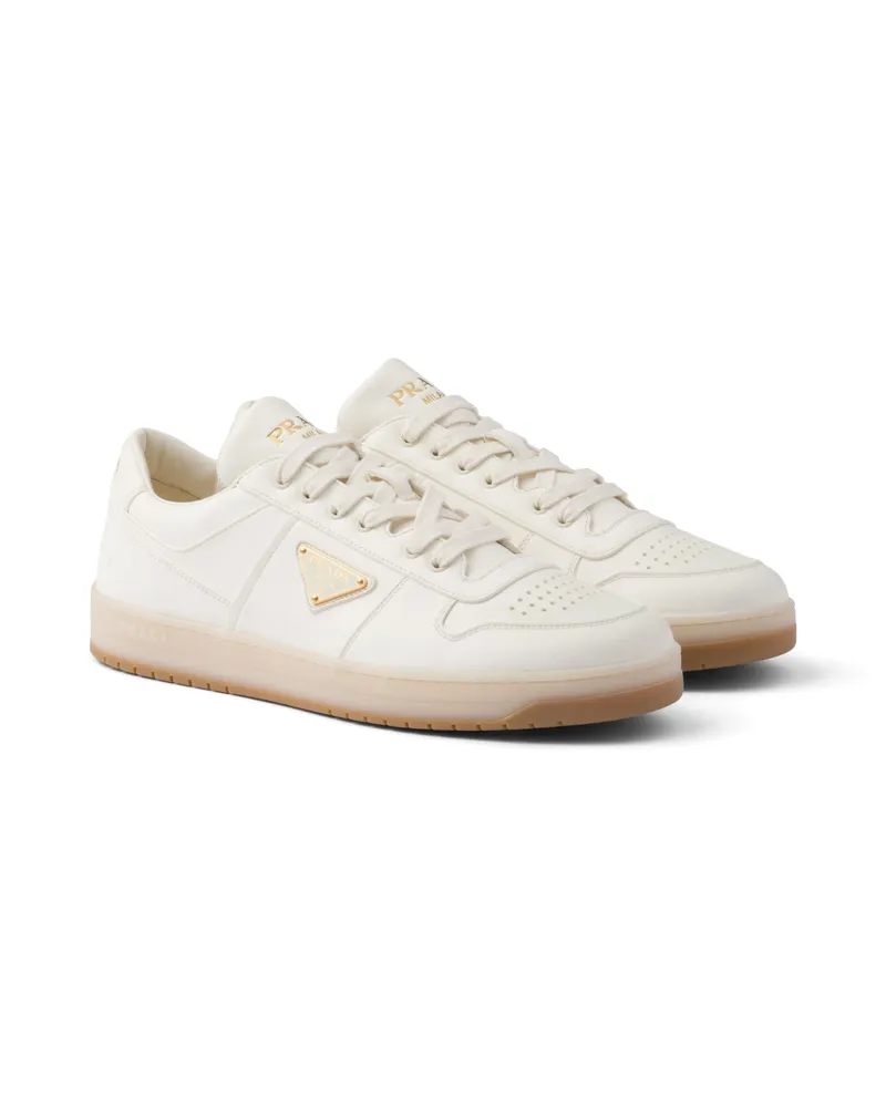Prada Downtown Sneaker Aus Nappa-leder, Herren, Elfenbein, Größe 7,5 Elfenbein
