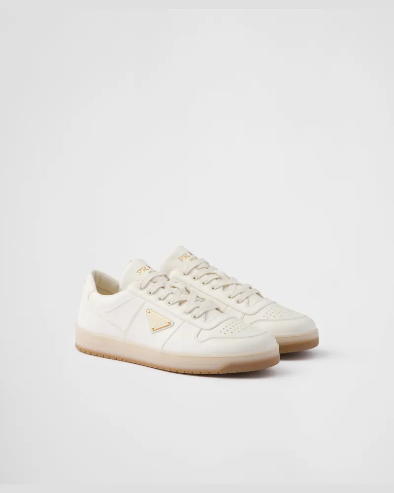 Prada Downtown Sneaker aus Nappa-Leder Elfenbein